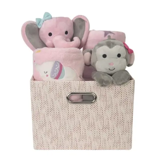 Bedtime Originals 5-Piece Pink Baby Gift Basket - Pink, Animals, Butterfly image {3}