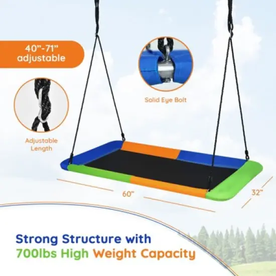 Infans 700lb Giant 60" Platform Tree Swing Outdoor w/ 2 Hanging Straps image {6}