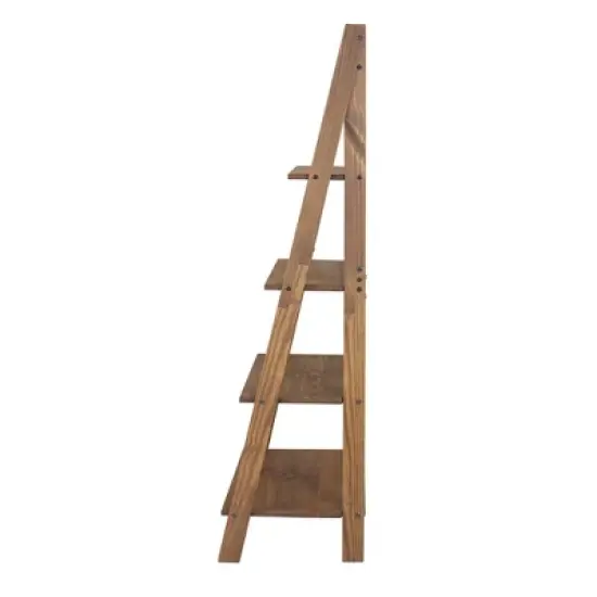 68.25" Boho 4 Tier Solid Wood Ladder Bookshelf Plant Stand - Saracina Home image {10}