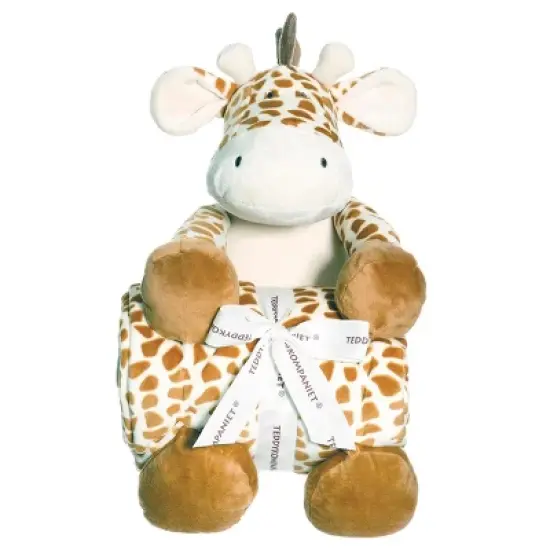 TriAction Toys Teddykompaniet Diinglisar Collection 11 Inch Plush Giraffe and Blanket Set image {1}