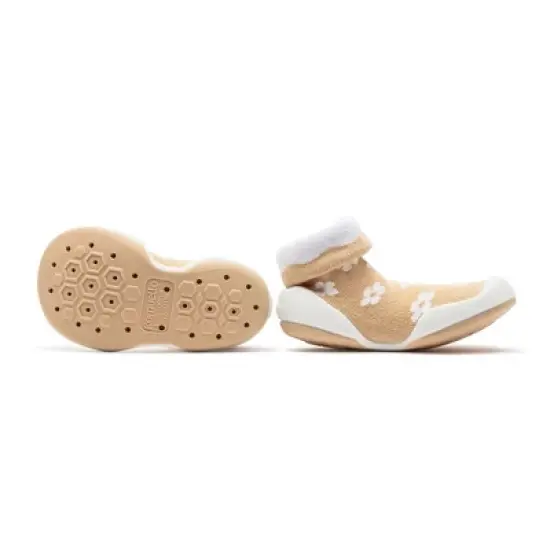 Komuello Toddler Girl First Walk Sock Shoes - Daisie Latte image {2}