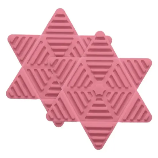 Unique Bargains Hexagon Star Heat Resistant Silicone Trivet Mat for Pots Coasters 2 Pcs image {10}