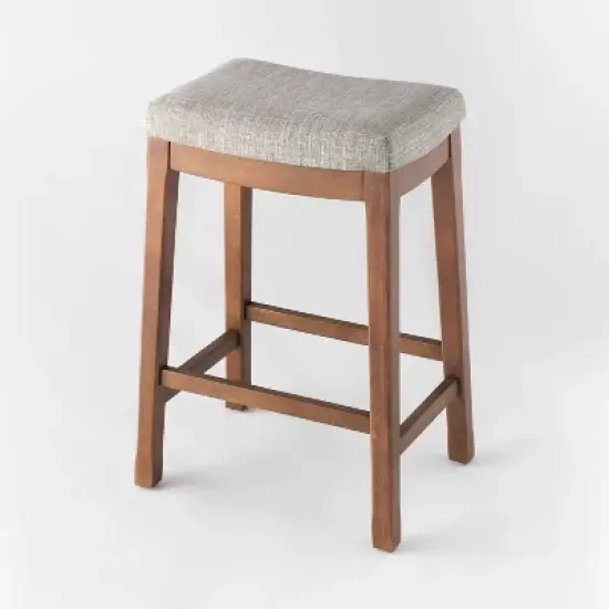 Candor Wood and Upholstered Saddle Counter Height Barstool - Threshold&trade; image {3}