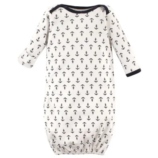 Luvable Friends Baby Boy Cotton Gowns, Boy Nautical, 0-6 Months image {1}