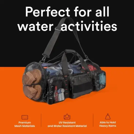 90L Large Mesh Duffle Bag for Scuba Dive or Snorkel Equipment. Best for Water Sports image {1}