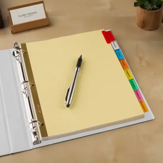 Avery Durable View 3 Ring Binder with 1.5 Inch Rings, 8 Tab Insertable Binder Dividers, Office Supplies Set (01683) image {6}