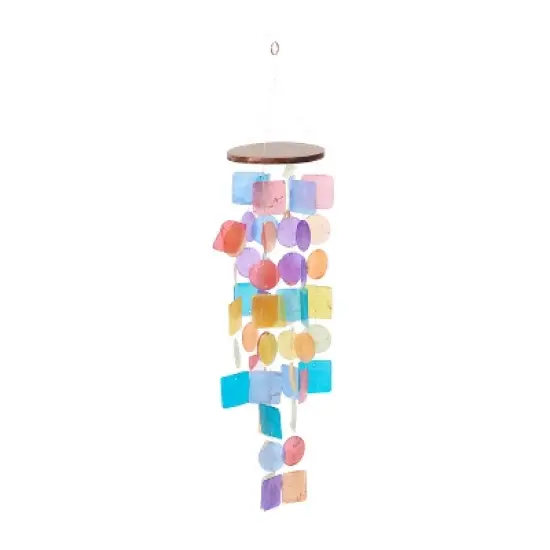 5" Glass Coastal Abstract Windchime - Olivia & May image {4}