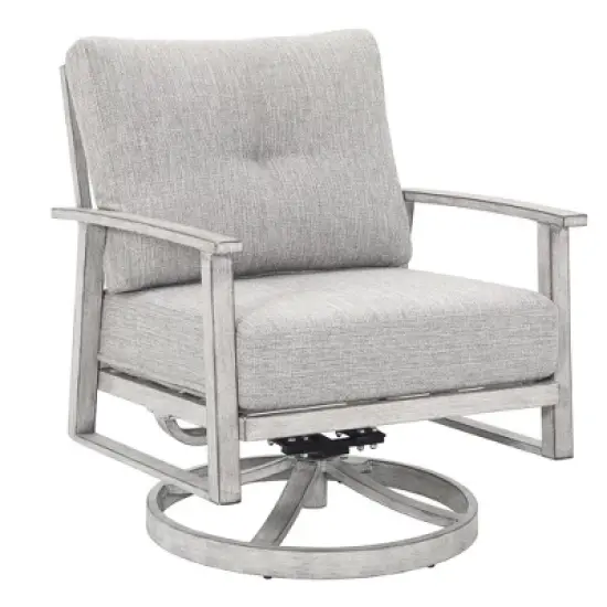 COWLOWN 2 Piece Outdoor Swivel Patio Chairs Set, Aluminum Frame Armchairs, All-Weather Conversation Chairs for Garden, Poolside, Lawn image {5}