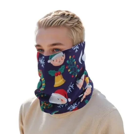 Unique Bargains Sunscreen Face Scarf Mask Deep Blue 1 Pc image {4}