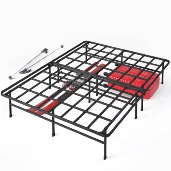 Premium Bed with SmartBase Platform Frame Black - Zinus image {6}