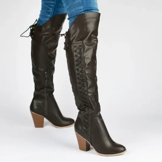 Journee Collection Womens Spritz-p Stacked Heel Over The Knee Boots image {8}