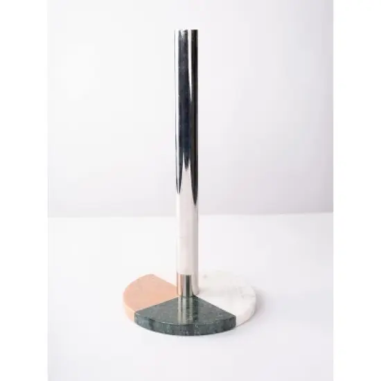 Lexi Home Marble Counter Mount Paper Towel Holder - Multi-colored image {3}