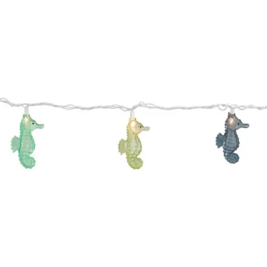 Northlight Nautical Seahorse String Light Set - 6.5 ft White Wire - 10ct image {2}