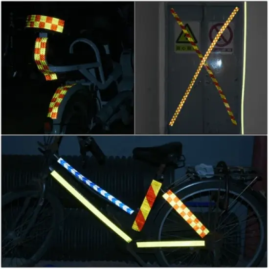 Unique Bargains Waterproof High-Visibility Warning Adhesive Reflective Tapes 10 Ft x 2 Inch 3 Rolls Green White image {4}