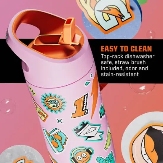 Gatorade 12oz Stainless Steel Water Bottle - White: Portable Drinkware, Plastic Lid image {5}