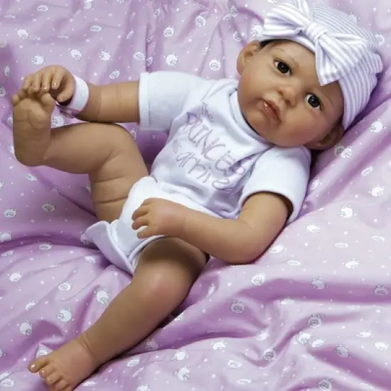 Paradise Galleries Real Life Baby Doll The Princess Has Arrived. 20 inch Reborn Baby Girl Crafted in Silicone - Like Vinyl & Weighted Cloth Body image {1}