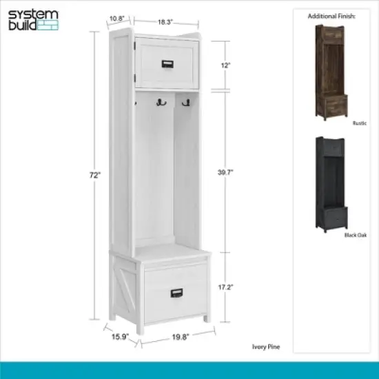 Brookside Entryway Hall Tree with Storage Bench - Room & Joy image {8}