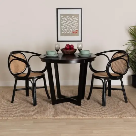 bali & pari Palesa Modern Bohemian Rattan Dining Chair image {9}