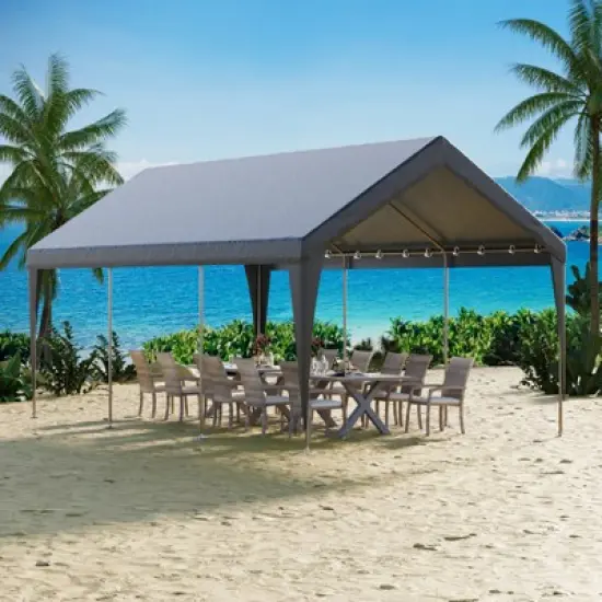 EROMMY Carports 12x20 Heavy Duty,Gray image {2}