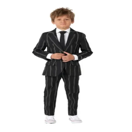 Suitmeister Boys Party Suit - Oversized Pinstripe Black image {3}