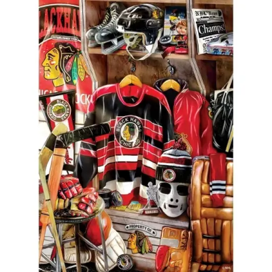 MasterPieces 500 Piece Puzzle - Chicago Blackhawks Locker Room - 15"x21" image {2}