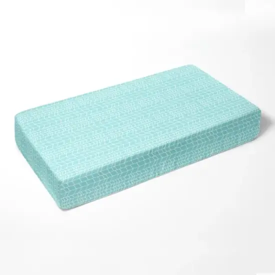 Bacati - Safari Animals Aqua Grid Print 100 percent Cotton Universal Baby US Standard Crib or Toddler Bed Fitted Sheet image {2}