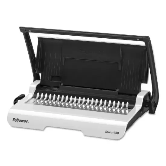 Fellowes Star+ 150 Manual Comb Binding Machine 17 11/16 x 9 13/16 x 3 1/8 White 5006501 image {3}