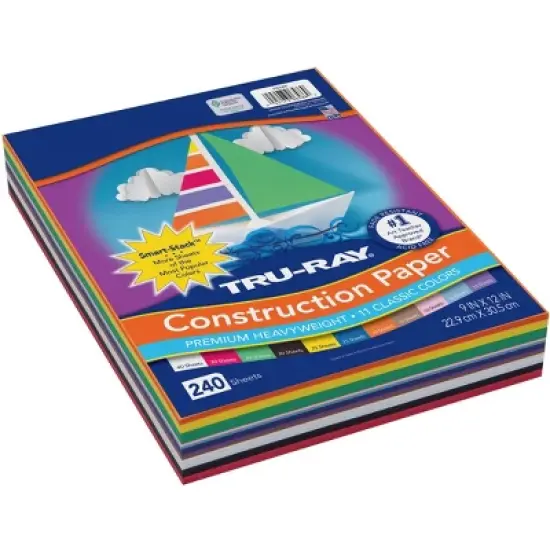 Tru-Ray Sulphite Construction Paper, 9 x 12 Inches, Assorted Colors, 240 Sheets image {2}