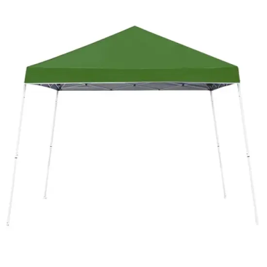 Z Shade 10x10 Foot Angled Leg Instant Shade Canopy Tent Portable Shelter, Green & Durable Plastic 5 Pound Canopy Tent Leg Weight Plates, Set of 4 image {1}
