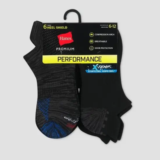Hanes Premium Men's Performance Heel Shield Socks 6pk - 6-12 image {2}