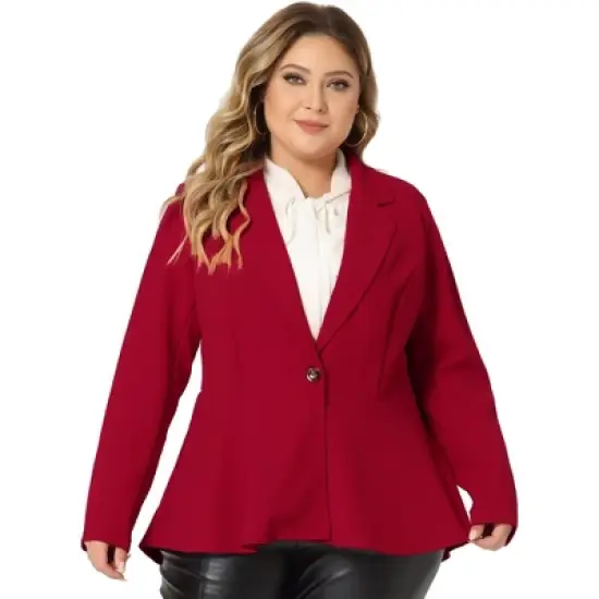 Agnes Orinda Women's Plus Size High-Low Hem Workwear Formal Peplum Blazers image {20}