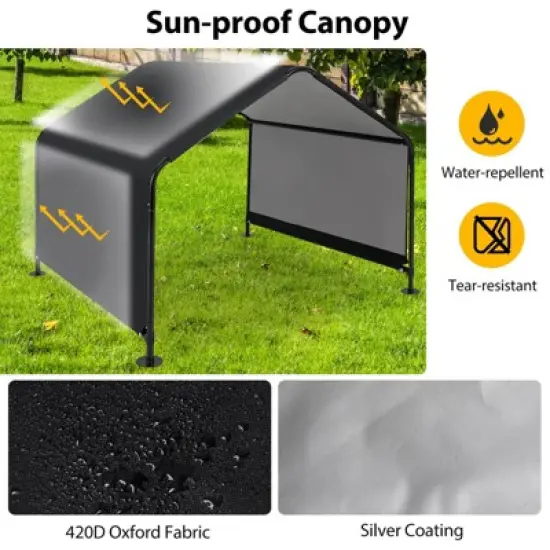 Costway Outdoor Dog Shade Shelter for Small Medium Large Breeds Pet House with Metal Frame image {7}