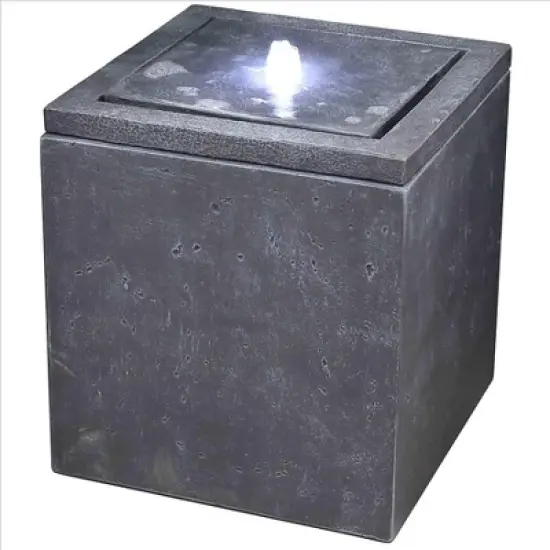 Design Toscano Modern Cube Bubbling Garden Fountain image {2}