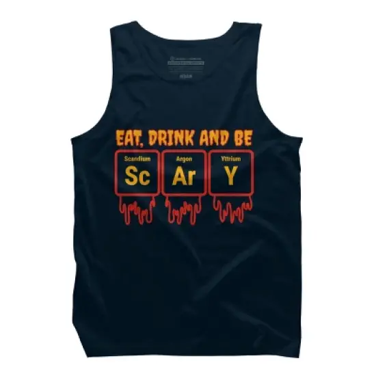 Men's Design By Humans Funny Periodic Element Chemistry Halloween Science By Luckyst Tank Top image {5}
