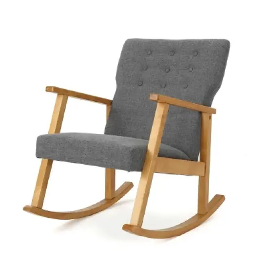 Harvey Mid-Century Modern Fabric Rocking Chair - Christopher Knight Home image {6}