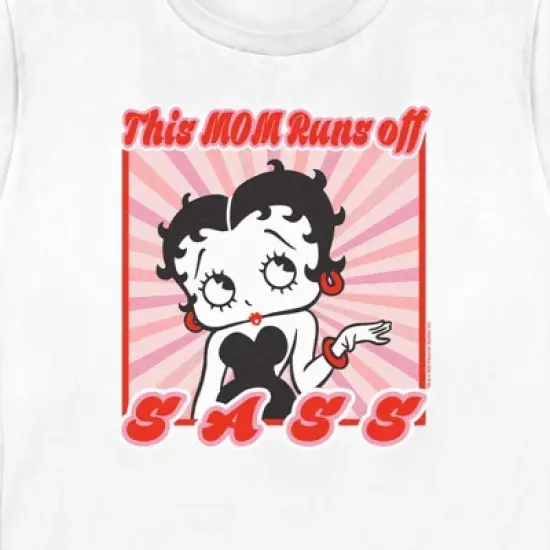 Women's Betty Boop This Mom Runs Off Sass T-Shirt image {1}