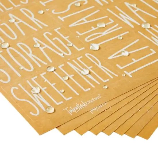 Talented Kitchen 136 Pantry Labels for Food Containers, Preprinted White All Caps on Clear Stickers for Jars, Kitchen Canisters image {3}