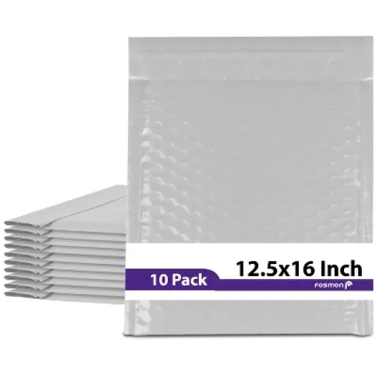 Fosmon #6 Poly Bubble Mailer 12.5 x 16, Extra Wide Padded Shipping Envelopes, White image {6}