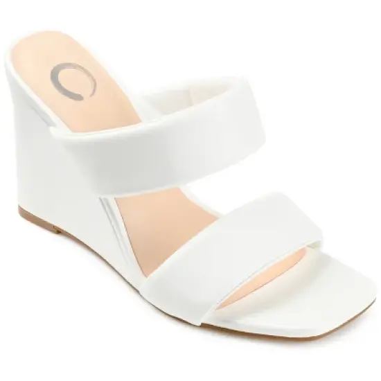 Journee Collection Womens Kailee Tru Comfort Foam Slip On Open Square Toe Wedge Sandals image {12}