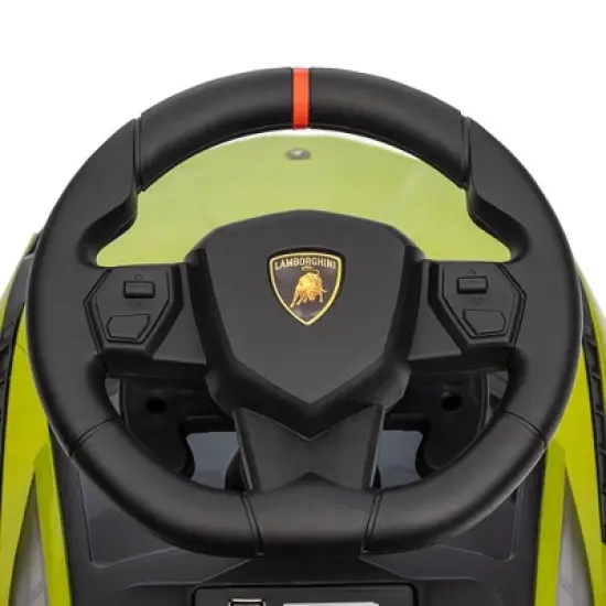 Aosom Licensed Lamborghini SIAN FKP 37 Ride on Push Car with Music & Storage, Sit and Scoot Ride on with Headlights, Steering Wheel, Age 1.5-4, Green image {4}