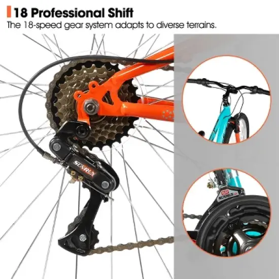 BAMCBASE 26 Inch Men's Mountain Bike, Dual Suspension, 21-Speed, Adult MTB image {10}
