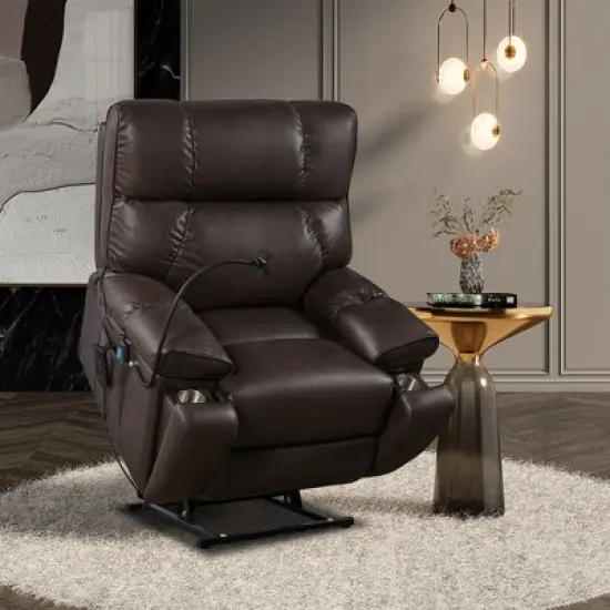 Power Lift Recliner Chair With Remote Control Hidden Cup Holder Adjustable Phone Holder Electric Massage Chair image {3}