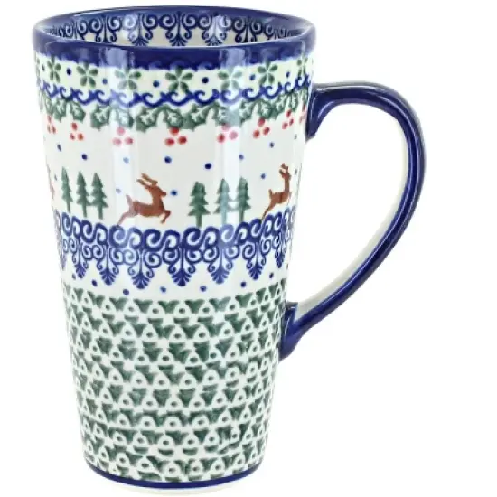 Blue Rose Polish Pottery 468 Vena Large Coffee Mug image {16}