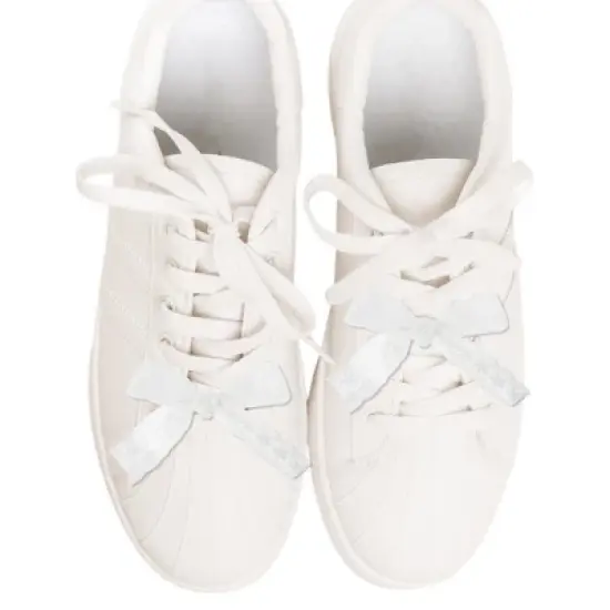 Unique Bargains Bow Style 2 Shoelace Charms White 1 Pair image {1}