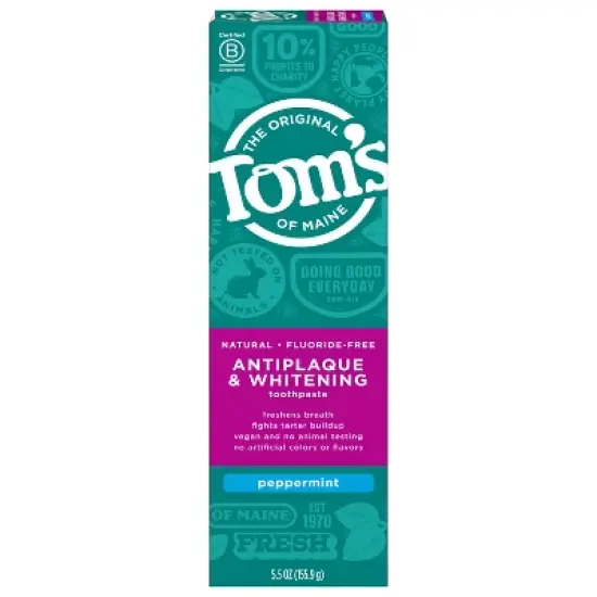 Tom's of Maine Antiplaque and Whitening Peppermint Natural Toothpaste - 5.5oz image {5}