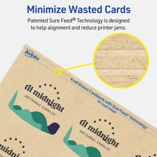 Avery Arched Business Cards, 2" x 2-2/10", Kraft Brown, 300 Total image {6}