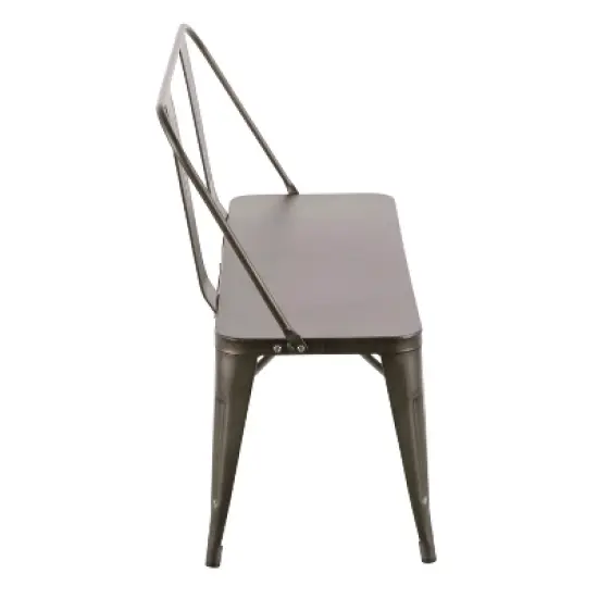 Oregon Industrial Metal Dining Entryway Bench- LumiSource image {1}