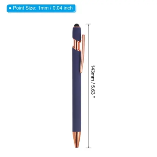 Unique Bargains Metal 2 in 1 Black Ink Medium Point Ballpoint Pen 6 Pcs image {1}