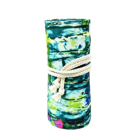 Wrapables Pencil Roll Organizer, Colored Pencil Wrap Pouch (72 slots), Green Scream image {4}