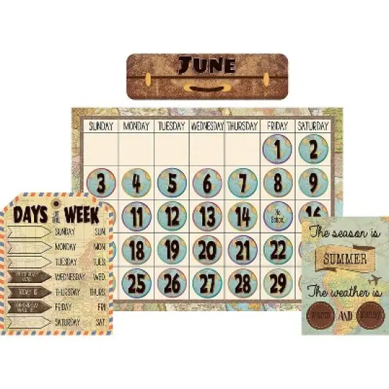 Teacher Created Resources Travel the Map Calendar Bulletin Board Set (TCR8567) image {1}